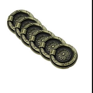 6 PCS Antique Drawer Pull Ring, Vintage Cabinet Pulls Ring Light Bronze Color